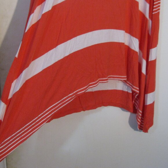 Cable & Gauge Striped Hoodie Shirt Large Beach Cover Orange White Stripe - Picture 3 of 5